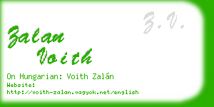 zalan voith business card